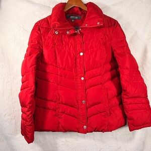Kenneth Cole Reaction Red Down Puffer Coat Jacket Women’s Large